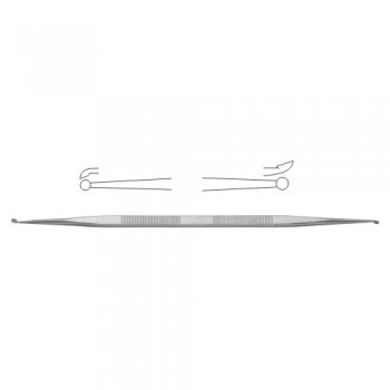 House Micro Ear Curette Stainless Steel, 14.5 cm - 5 3/4" Cup Size 1 / Cup Size 2 1.0 mm - 1.2 mm